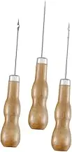 IWOWHERO Diy Sewing Tool Accessories 3pcs Wooden Handle Scratch Awls for Stitching and Leather Repair