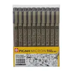 SAKURA 櫻花 PIGMA MICRON 筆格邁黑色代針筆-10入組(XSDK-10A)出墨均勻 遇水不暈染