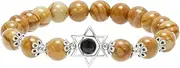 Nupuyai Unisex Merkaba Star Gemstone Beads Bracelet Healing Stone Stretchy Bracelet for Men and Women