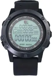 Football Referee Watch with Night Light, Countdown, Stopwatch - Big Dial (Black)