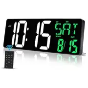 17 Inch Large Digital Wall Clock with Remote Control, Automatic Brightness