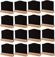 GLEAVI 16pcs Mini Chalkboards Signs with Easel Stand Small Rectangle Chalkboards Blackboard Wood Place Cards Message Board Signs for Wedding Birthday Party