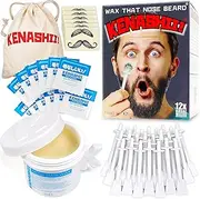Nose Wax Kit | 100 g Wax, 24 Applicators | The Original and Best Nose and Ear Hair Removal Kit from Kenashii | Nasal Waxing For Men and Women | 12 Applications | 12 Balm Wipes | 12 Mustache Guards…