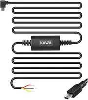 KAWA Dash Cam Hardwire Kit, Compatible with D8 / D10, Mini USB Port 11ft Hard Wire Kit, Converts 12V-24V to 5V, 24H Parking Monitor Mode, Low Voltage Protection(Not Compatible with D6 / D5/Mini 3)