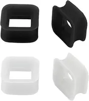 [NewZenro] Rectangle Silicone Ear Tunnel Plugs Gauges Expanders Black White Hollow Square Flexible Soft Tunnels Kit Stretcher Earrings Fashion Lobe Piercing Body Jewelry Set Gifts Bff Birthday 2Pairs Set