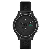 Lacoste 12.12 Black Silicone Chronograph Men's Watch - 2011243