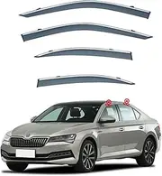4Pcs Car Window Wind Deflector for Sk&oda Superb B8 2016 Car Side Door Stick-On Deflector Rain Deflector Car Protection Accessories Automotive Accessories