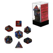 Chessex Gemini Polyhedral 7-Die Dice Set (Red and Blue/Gold)