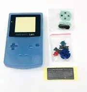 GBC Game Boy Color Replacement Housing Shell Screen GLOW Clear Blue