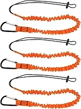 3pcs Tool Safety Rope Work-at-Height Hardware Tool Spanner Rope Retractable Elastic Rope With Carabiner and Adjustable Loop End Tool Fall Arrest Safety Rope