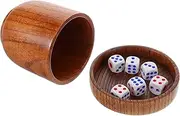 ERINGOGO 1 Set Solid Wood Sieve Cup Dice Stacking Cups Bar Game Dices Cups Ktv Bar Supplies Dices Cups for Bar Stack Dices Cups Game Props Dices Party Game Dices Cups Dices Shaker Wooden