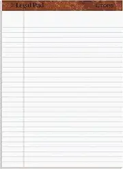 TOPS The Legal Pad Writing Pads, 8-1/2" x 11-3/4", Legal Rule, 50 Sheets, 12 Pack (7533), Case of 12