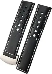 [EKSIL] 21/22mm Calfskin Watch Band Suitable for TAG Heuer MONACO Carrera AUTAVIA Aquaracer 300 Black Red F1 cowhide Strap