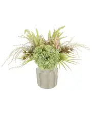 Creative Displays Hydrangea & Palm Leaf in Ceramic Vase