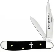 Case xx Knives Peanut Jeremiah 29:11 Black Synthetic Cross 60866