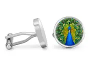 Peacock Cufflinks Peacock Feathers Cuff Links (Executive Edition)