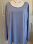 Lularoe Lynnae Top 2XL Solid Light Blue Ribbed Slinky Stretchy NWT