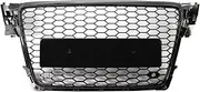 Car Front & Radiator Grilles Front Bumper Honeycomb Mesh Grille Fit For Audi A4 B8 8T S4 2008-2012 RS4 Style Front Bumper Grille Grill Cover Car Grille