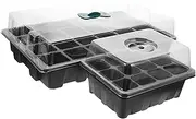 VANZACK Garden Planting Tool 2pcs Seedling Tray Set Plant Germination Containers 24 12 Holes Moisture Retention Cover