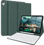 JKSML iPad (A16) 11th Generation 11 inch 2025 Keyboard Case,Case for iPad 10th Generation 10.9 inch 2022 Bluetooth Detachable -with Pencil Holder - Flip Stand Case - Keyboard Case, Dark Green