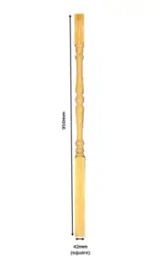 Turned Baluster 42mmx42mmx950mm Treated Pine H3 LOSP