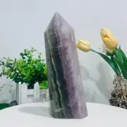 4.80lb Natural Fluorite Crystal Obelisk Quartz Tower Healing Wand Point