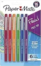 Paper Mate Flair Felt-Tip Pen, Medium Point, Pastel Assorted (Pack of 6)