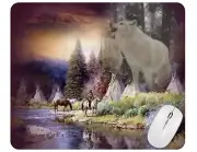 Wolf Native Computer Non Slip Custom Mouse Pad Handmade