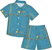 [Caihoyu] Big Boy Button Down Hawaiian Shirts and Shorts Set Toddler Boy Outfit Summer Outfit