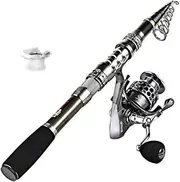 LLEIIshen 1.8-3.3m Carbon Fiber Spinning Fishing Rod 13+1BB Fishing Reel Combo Telescopic Fishing Pole Spinning Reel Kit Pesca/1471