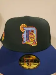 Detroit Tigers Hat Cap 2000 Logo Patch 59Fifty Throwback Green 7 3/8 New Era