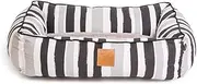 Mog & Bone Bolster Dog Bed, Pebble Black Brushstroke, Large