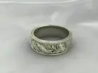 Japanese Carp Koi Fish Traditional Pattern Sterling Silver Handmade Band Ring