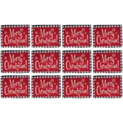12x LVD Placemat Merry Christmas Decorative Tableware/Serveware Kitchen Decor