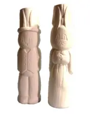 +++Bisque K*366 -80.283 Ceramic Ready to Paint MR./MRS. RABBITS Figurines