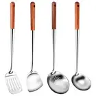 Long Handle Stainless Steel Wok Spatula Kitchen Slotted Turner Rice Spoon2830