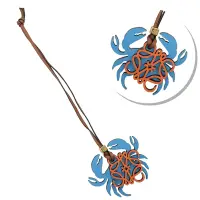 在飛比找Yahoo奇摩購物中心優惠-LOEWE 螃蟹造型皮飾鑰匙圈/吊飾(藍/橘)