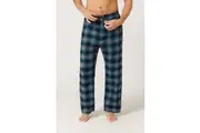 Mens Size S-7XL Contare Flannelette Navy Blue Black Check PJS Pyjama Pants (FCT)