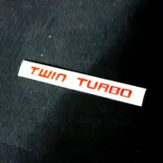 1x Chrome Red TWIN TURBO Metal Badge Emblem Decal Sticker Car Motors Edition 4WD (for: Renault)
