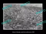 OLD POSTCARD SIZE PHOTO DENVER COLORADO AERIAL VIEW OF THE TOWN c1930