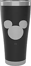 Tervis Disney® - Mickey Silhouette Engraved on Black Triple Walled Insulated Tumbler Travel Cup Keeps Drinks Cold & Hot, 30oz, Stainless Steel