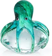 Skelang Glass Ornament Paperweight Glass Figurine for Home Office Party Decoration and Gift (Blue-Green)