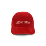 [Valentino Garavani] Valentino Garavani-Red Cotton Chez Valentino Baseball Hat-Uomo 58 CM