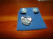 NIB Apatite Ring Earrings Set Size 7 Sterling Silver 7.28CTW JTH046-7