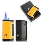 Galiner 2 Jet Flame Torch Cigar Lighter With Punch Refillable Butane Gas Travel