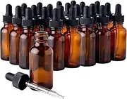 ZBCCEOB 24 Pack Amber Glass Dropper Bottle, 1 oz, with Measuring Eye Dropper, Leak Proof Travel Dispenser Bottle for Essential Oils/Chemistry Laboratory Chemicals/Cologne and Perfume