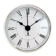2.8Inch/70mm Clock Insert Silver Trim Metal Clock Face White Background