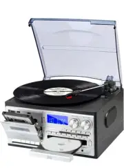 Vinyl Record Player 9 in 1 3 Speed Bluetooth Vintage Turntable CD Cassette Pl...