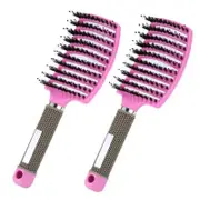 Ozoffer 2X Detangle Nylon Boar Bristle Brush Hairbrush Smooth Hair Head Scalp Massage Comb