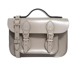 【The Leather Satchel Co.】11吋 英國手工牛皮劍橋包 手提包 肩背包 斜背包 側肩包 兩用包(現代灰)